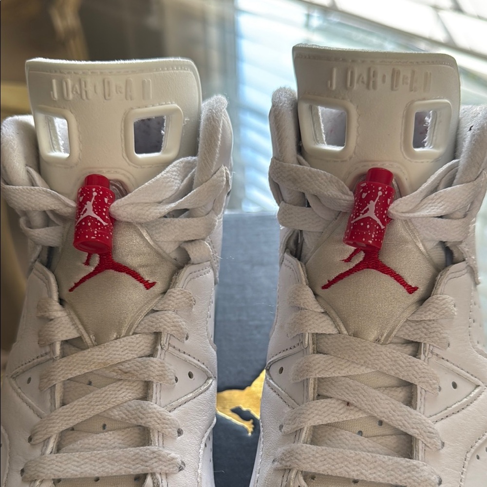 Jordan 6 Kids Sneakers - White and Red - Picture 11 of 11